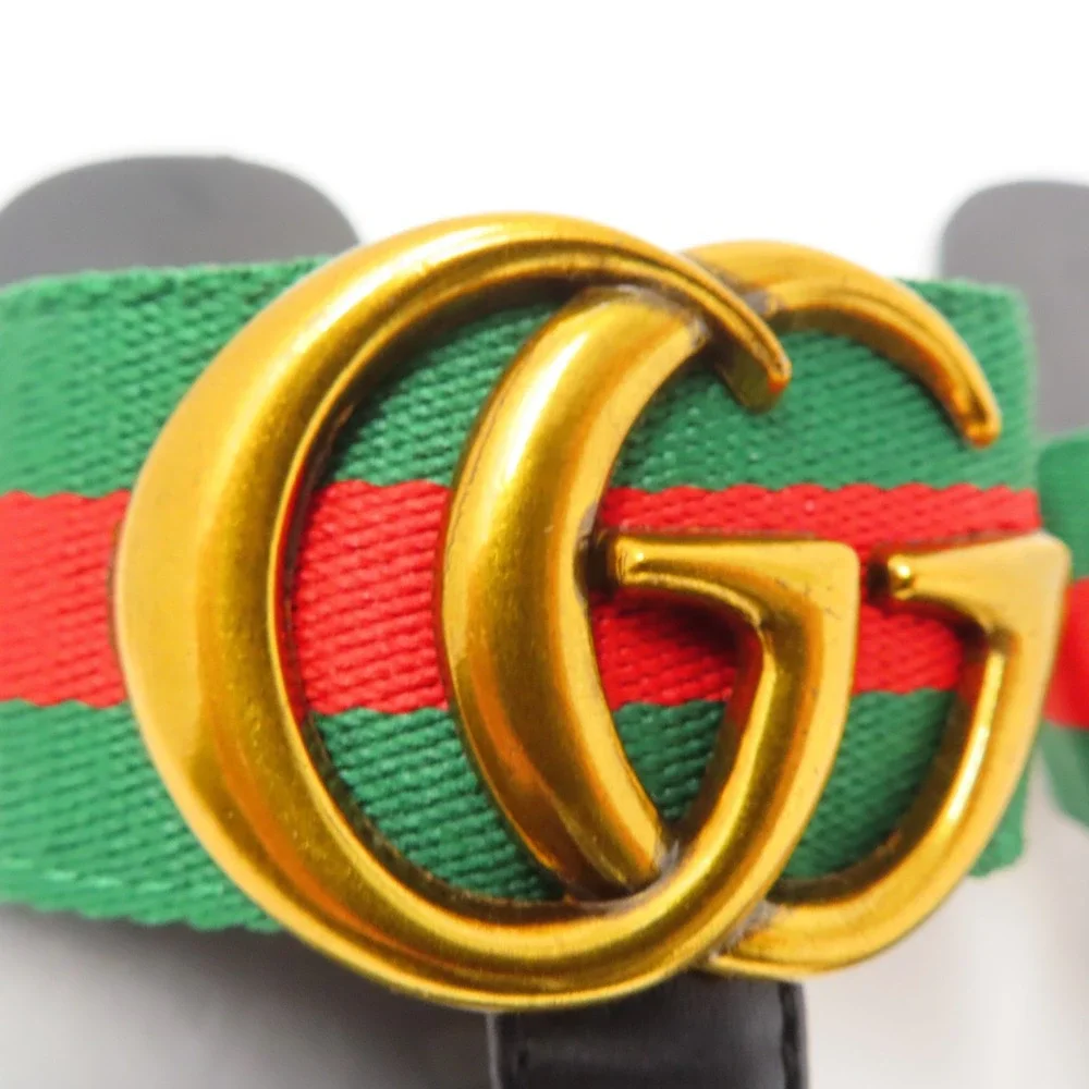 Gucci Double G Web Thong Sandals Black Mens 42 Flip Flops Gold Logo Italy - Picture 5 of 16